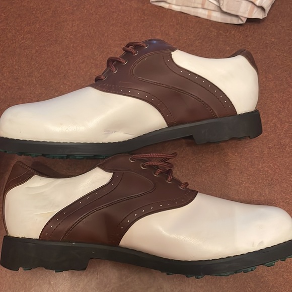 Pro Select 1805 Men’s Brown and White Saddle Spikeless Golf Shoes Size 8.5 - Picture 6 of 6